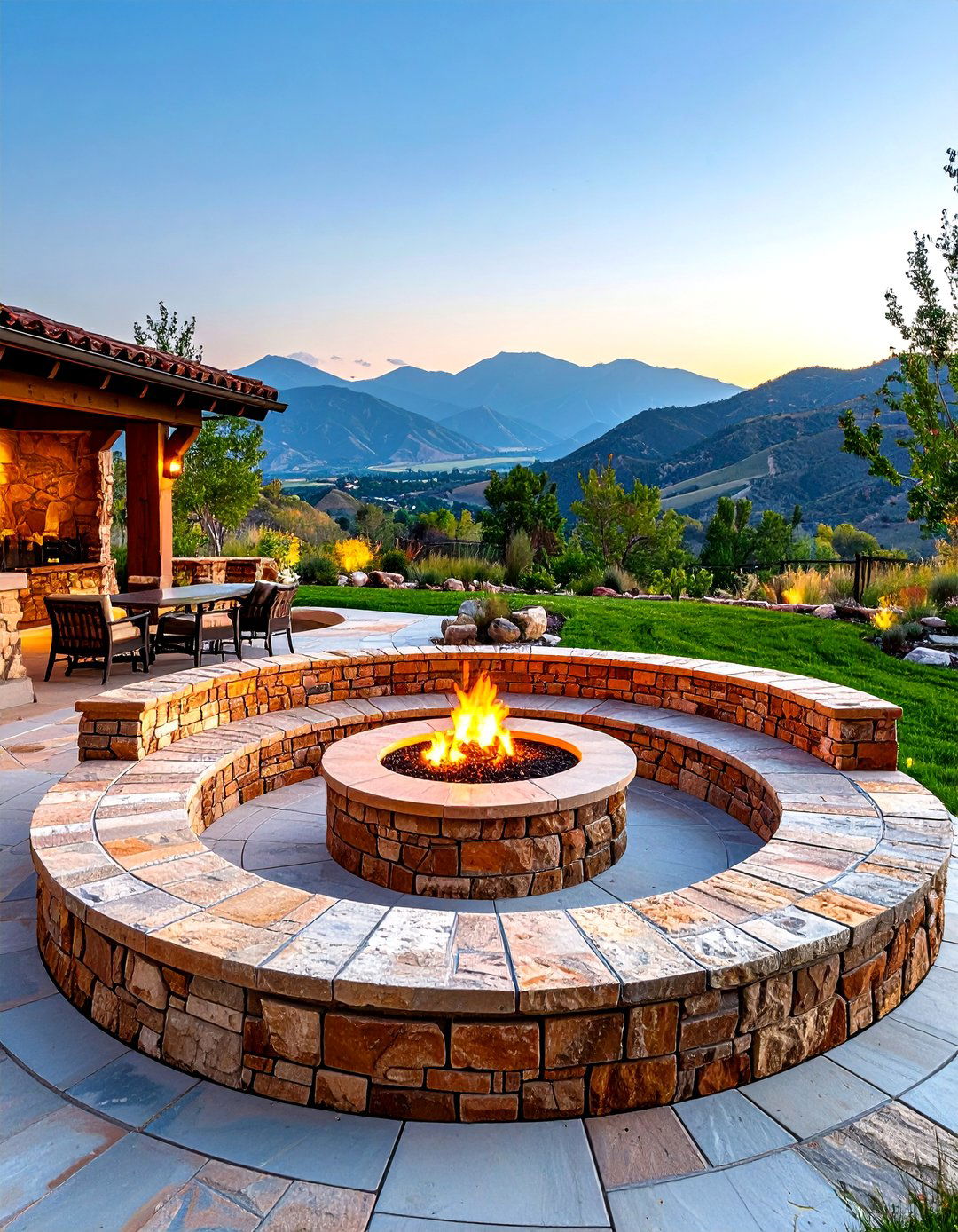 Curved Serpentine Brick Fire Pit Wall - 24 Brick Fire Pit Ideas