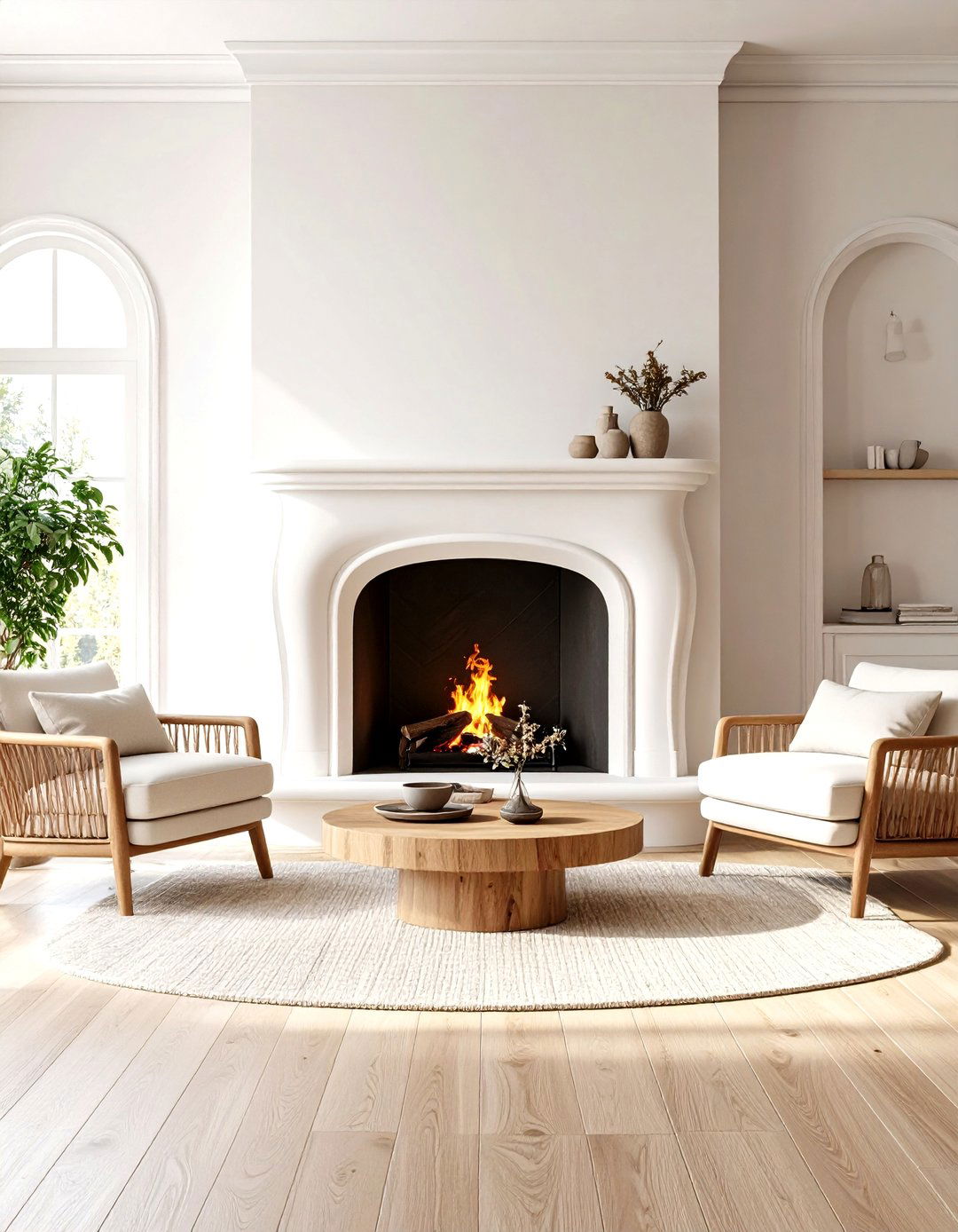 Curved Stucco Modern Spanish Fireplace - 24 Spanish Style Fireplace Ideas