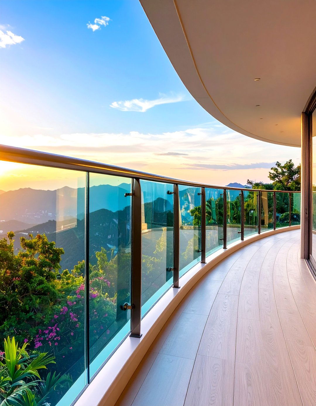 Curved Tempered Glass Balcony Railings - 24 Balcony Railing Design Ideas