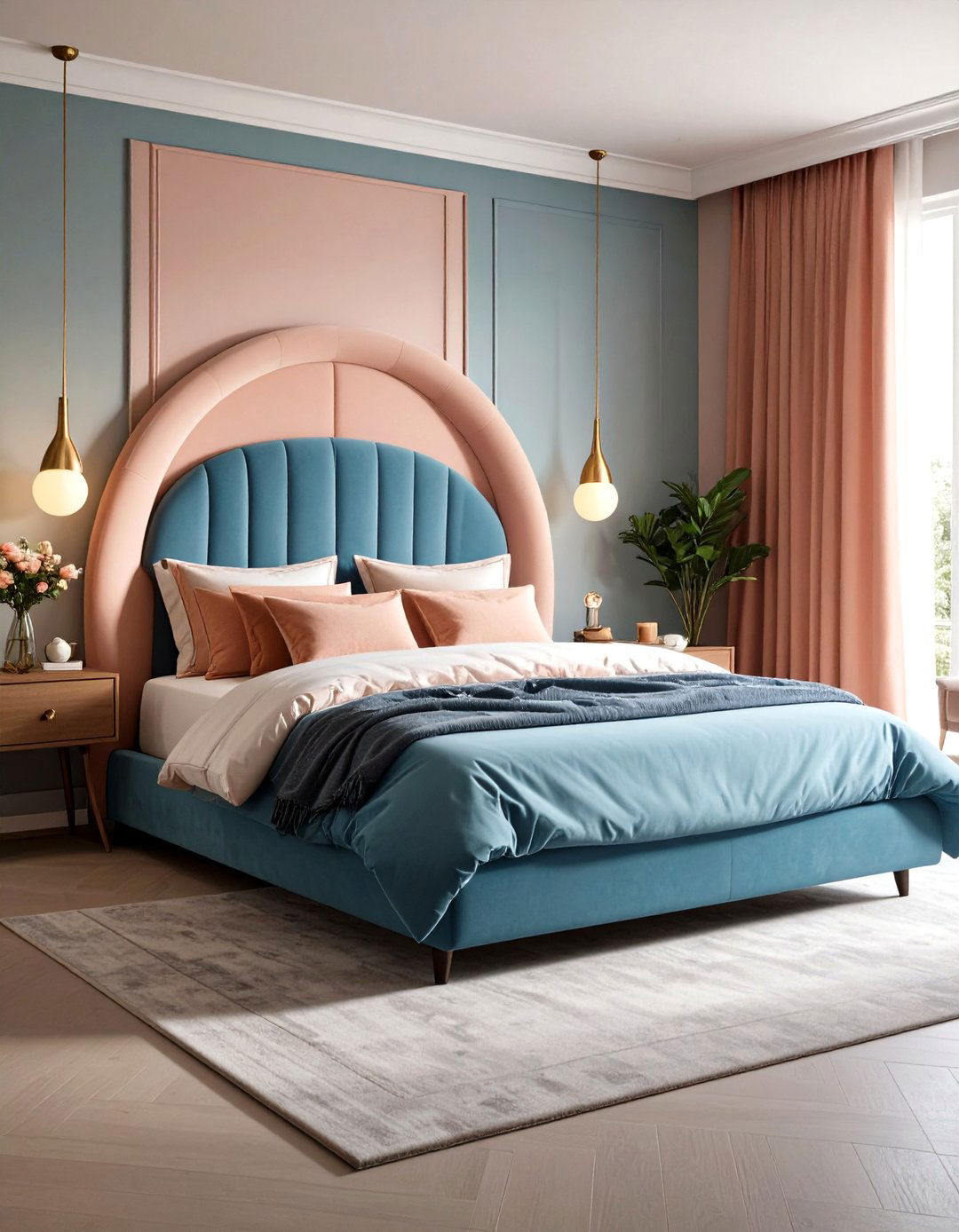Curved Upholstered Headboard Bed - 24 Unique Bed Design Ideas