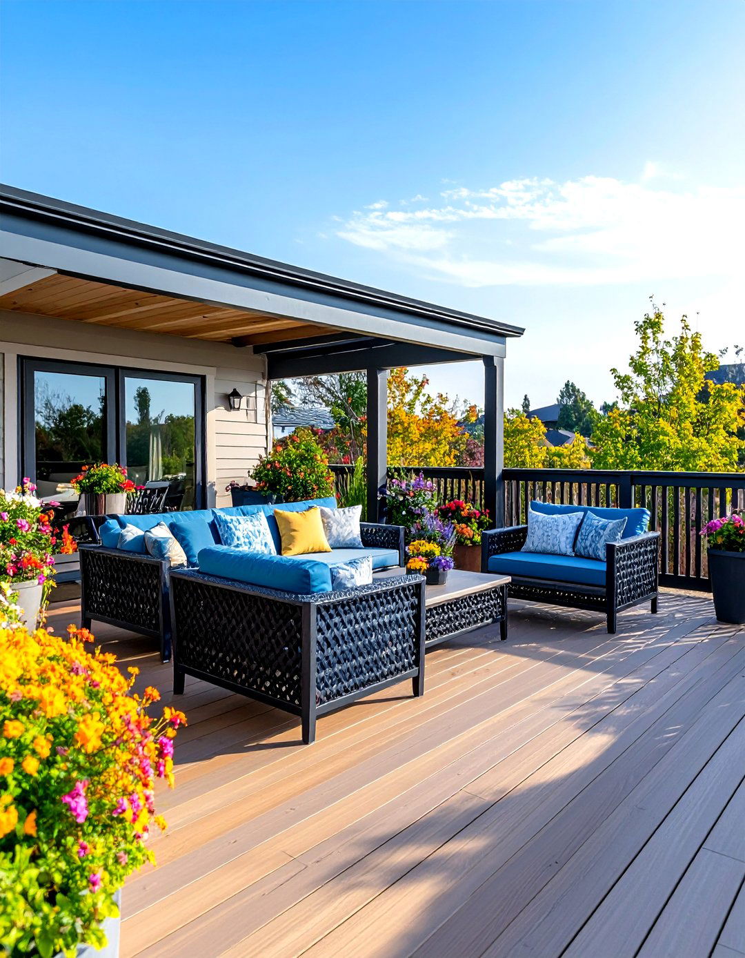 Curved Vinyl Lattice Wraparound Design - 24 Deck Lattice Ideas