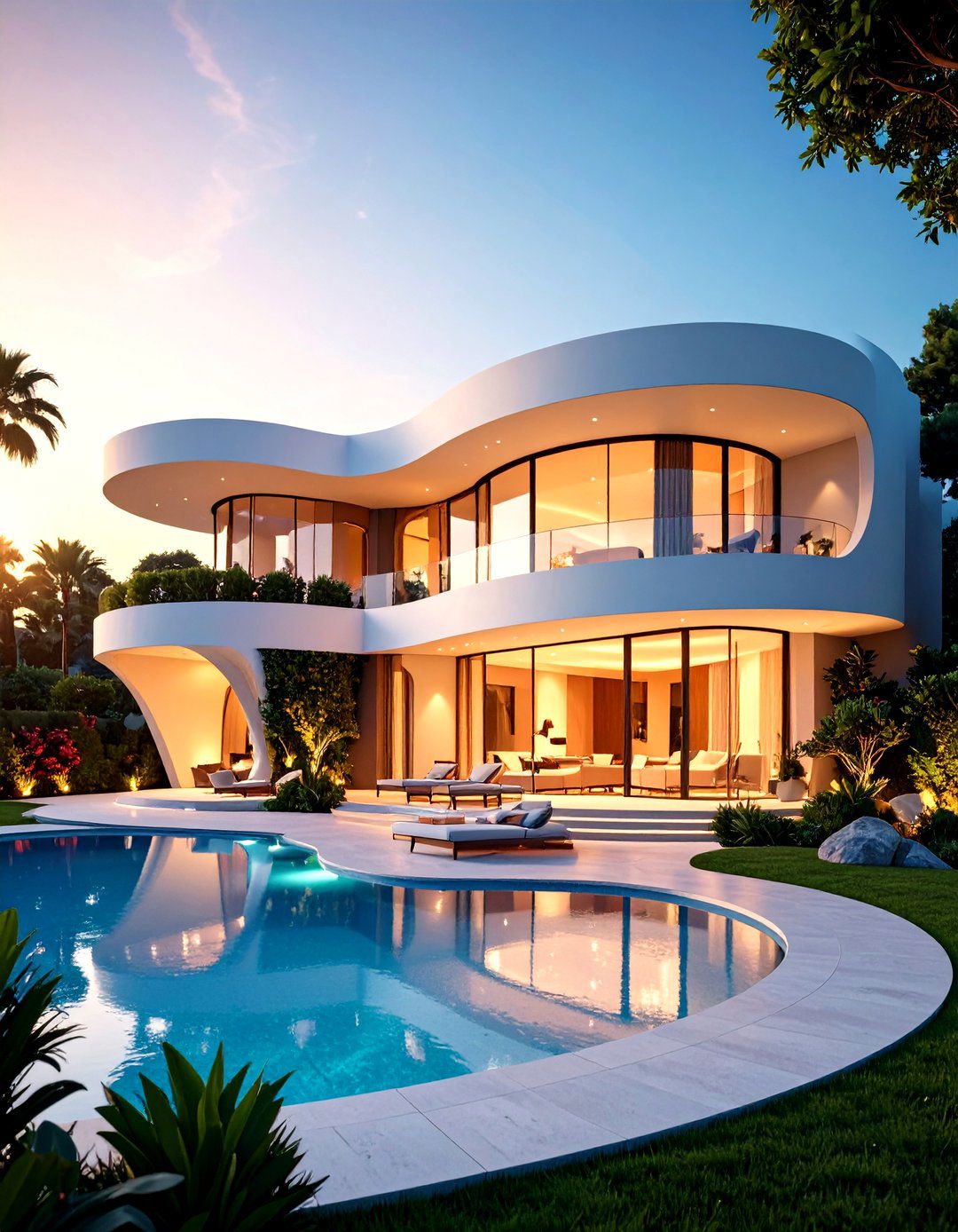 Curved Wall Design with Flowing Architecture - 24 Mediterranean House Exterior Ideas