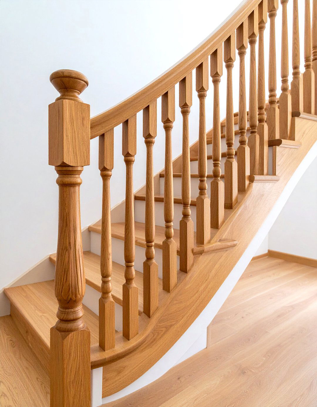 Curved Wood Railing Systems - 24 Wood Stair Railing Ideas