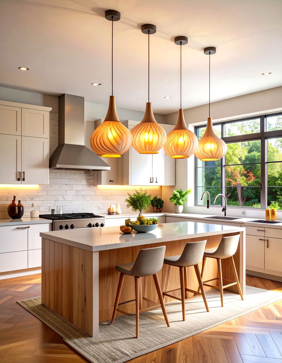 Curved and Organic Light Forms - 24 Small Kitchen Lighting Ideas