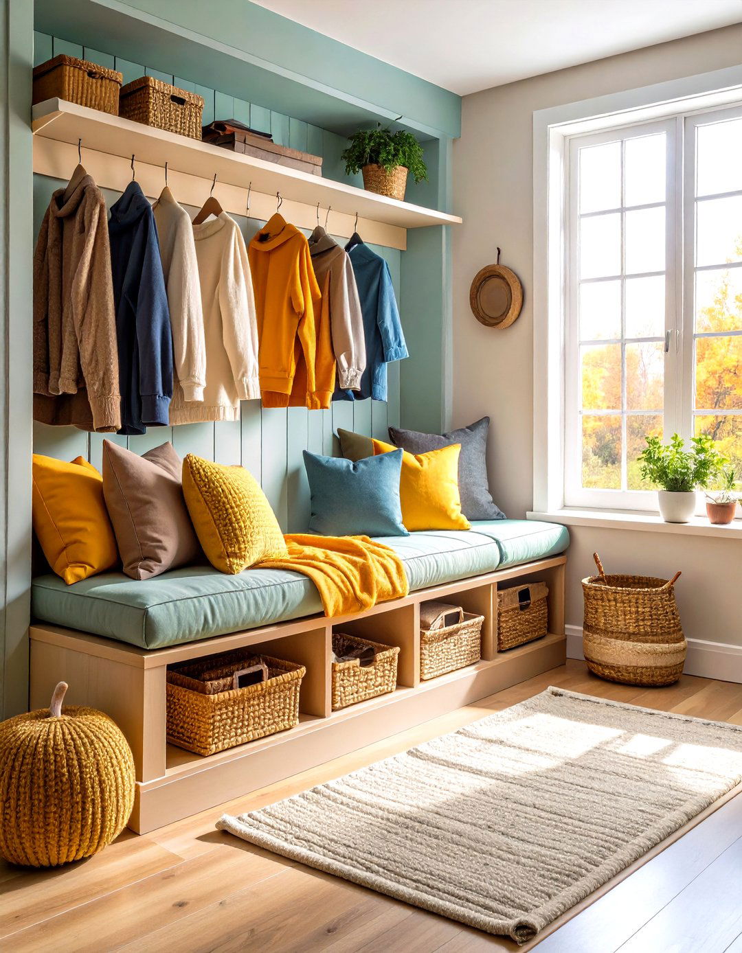 Cushioned Window Storage Bench - 24 Mudroom Bench Ideas
