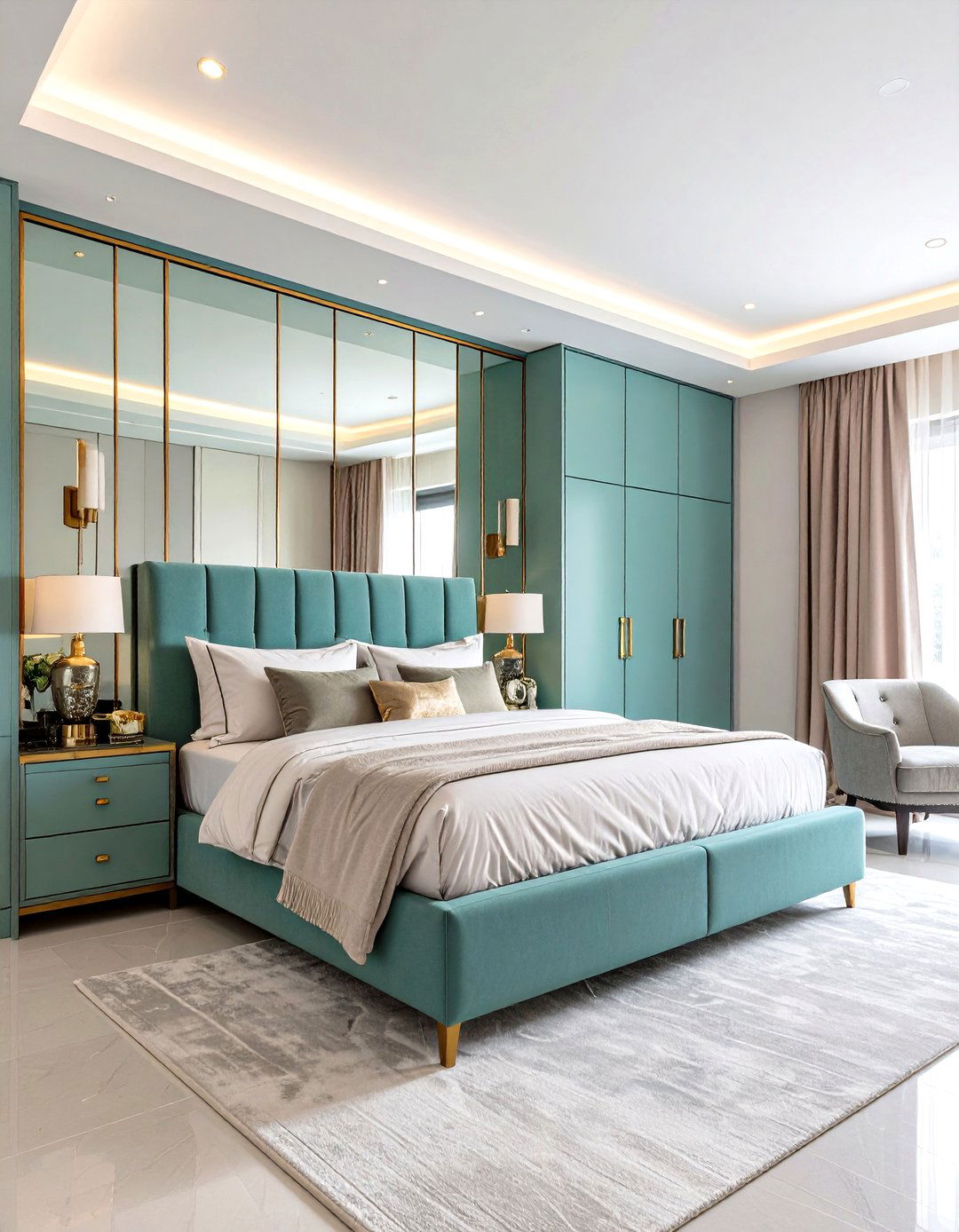 Custom Built In Storage - 24 Glam Bedroom Ideas