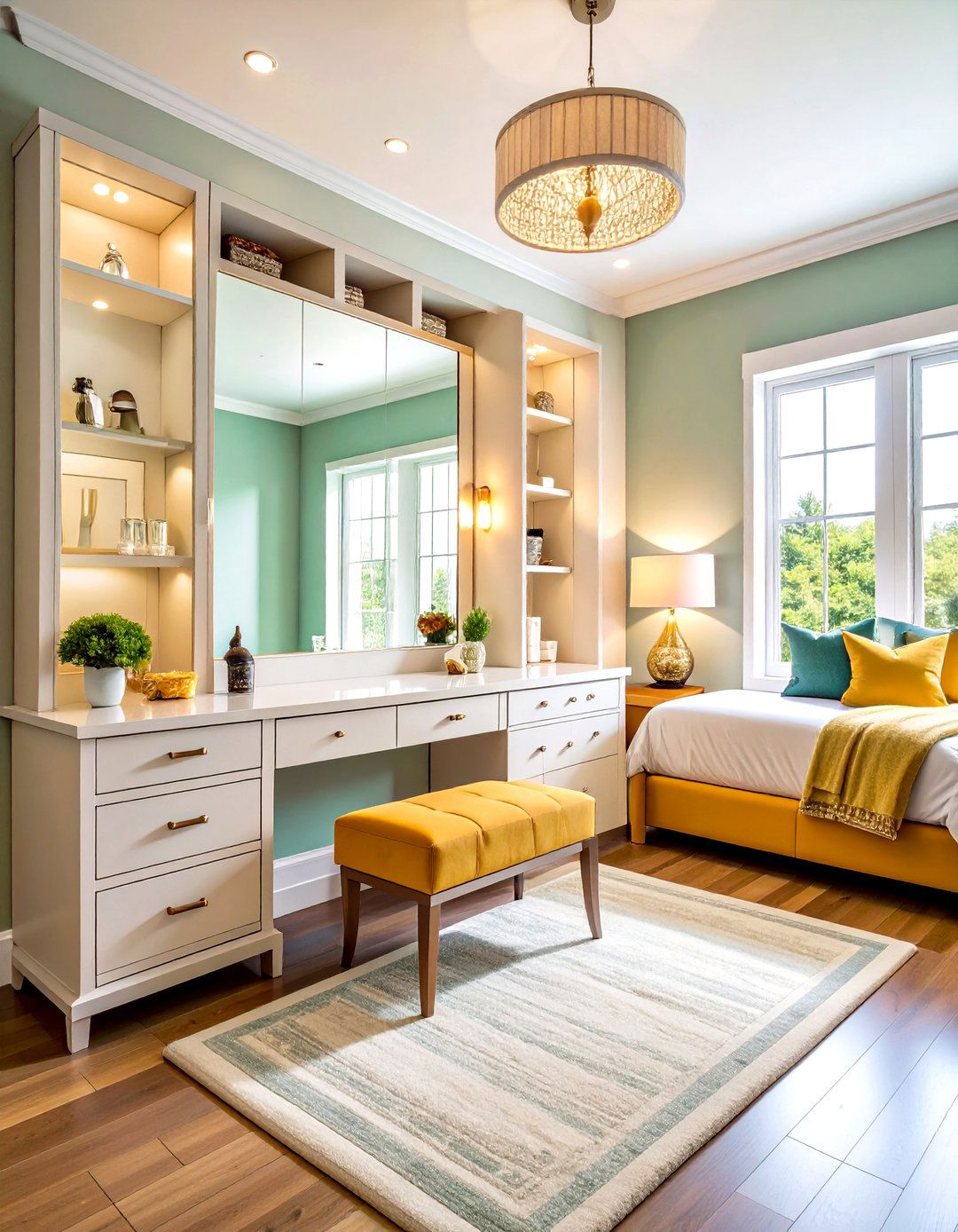 Custom Built In Vanity System - 24 Bedroom Vanity Ideas