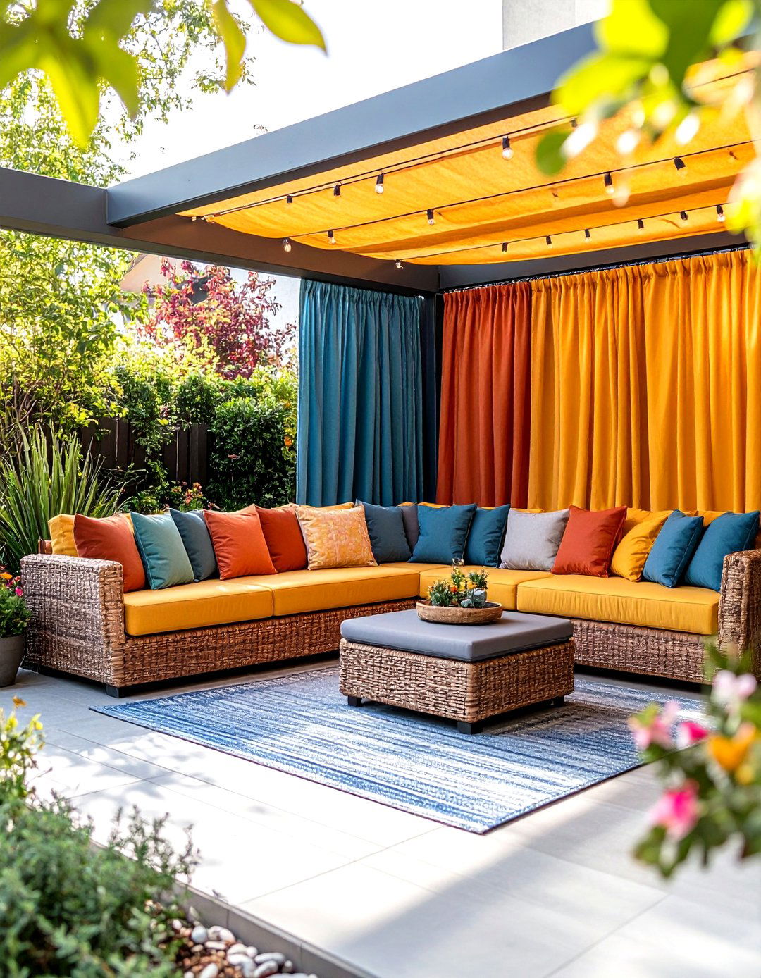 Custom Color Coordinated Panels for Cohesive Design - 24 Patio Curtain Ideas
