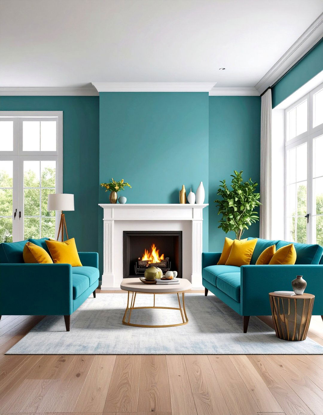 Custom Color Matched Design - 24 Fireplace Paint Ideas