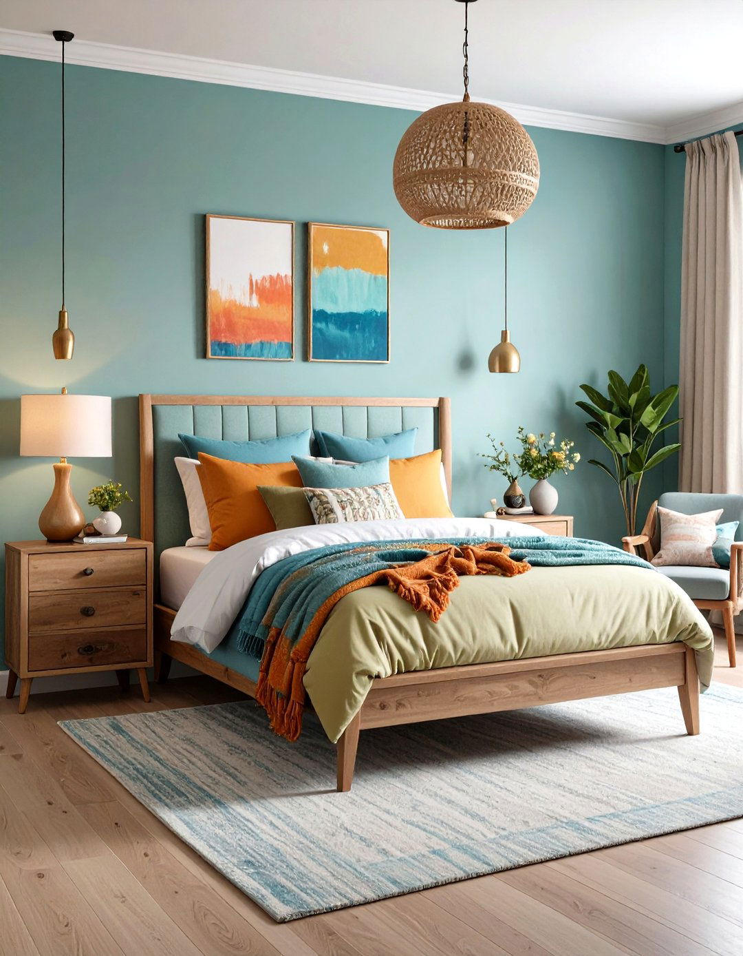 Custom DIY Teal Orange Bedroom - 24 Teal and Orange Bedroom Ideas