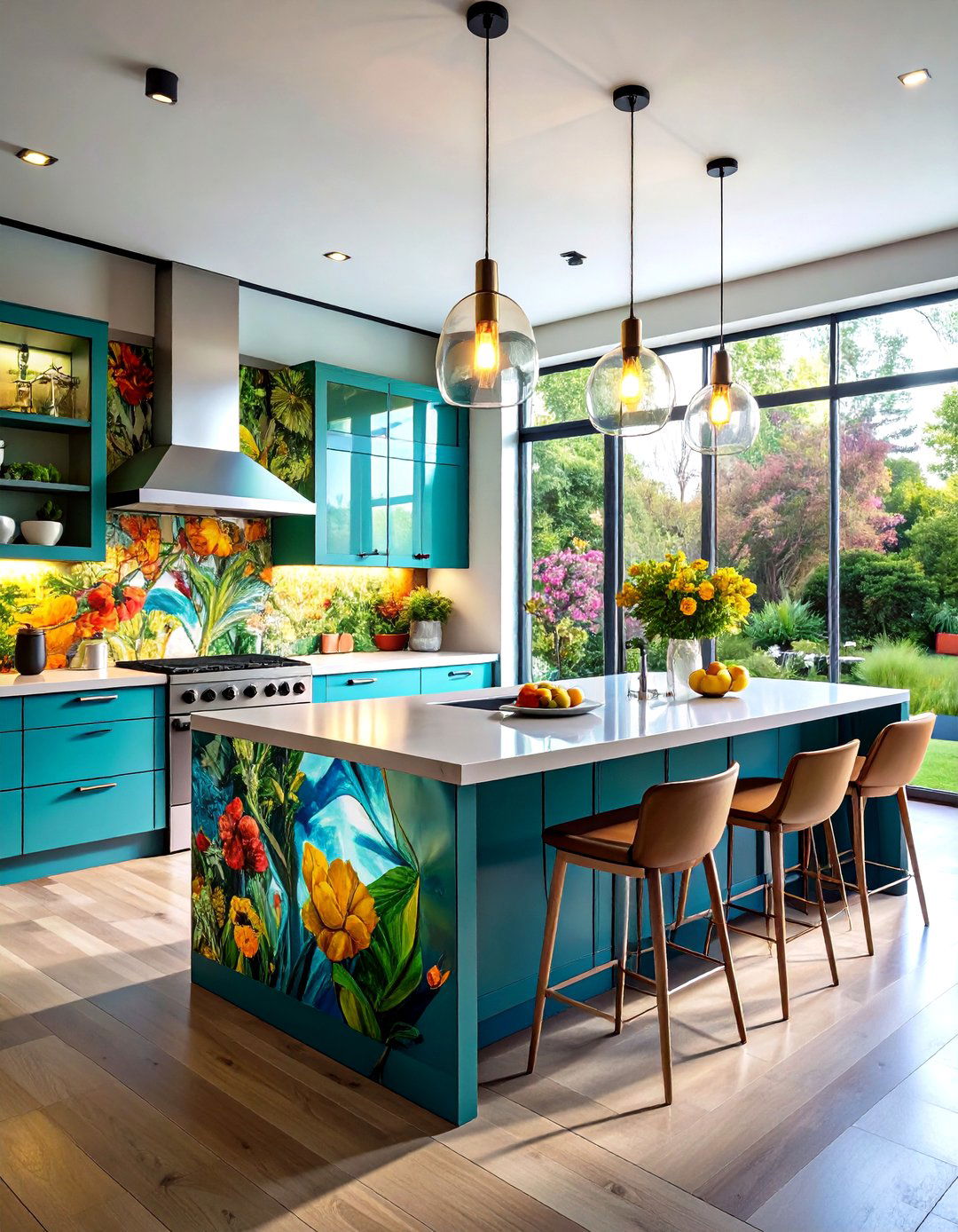 Custom Digital Art Glass Printing - 24 Kitchen Splashback Ideas