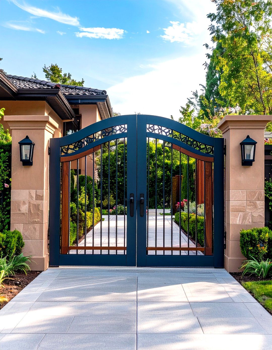 Custom Monogram Estate Gates - 24 Metal Garden Gate Ideas