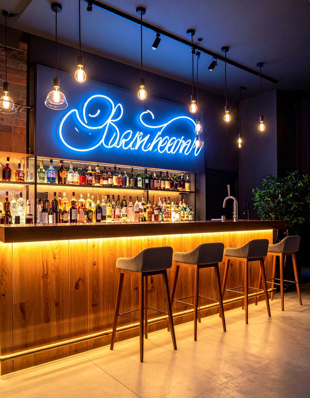 Custom Neon Bar Name Sign with Script Lettering - 24 Man Cave Sign Ideas