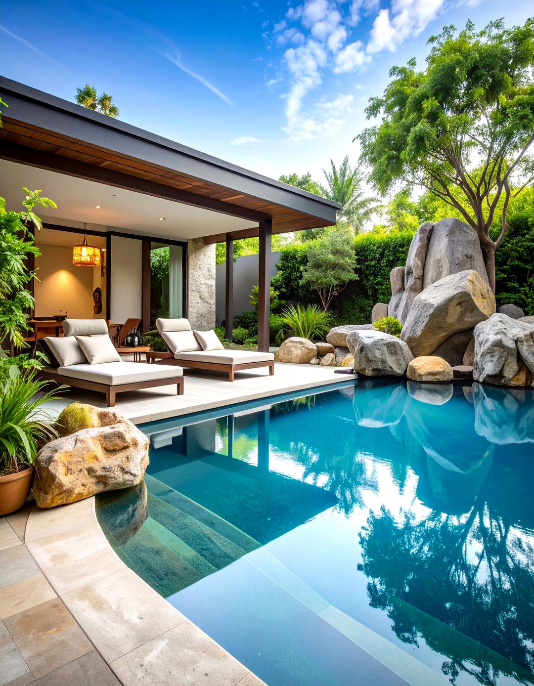 Custom Rock Formations - 24 Lagoon Pool Design Ideas