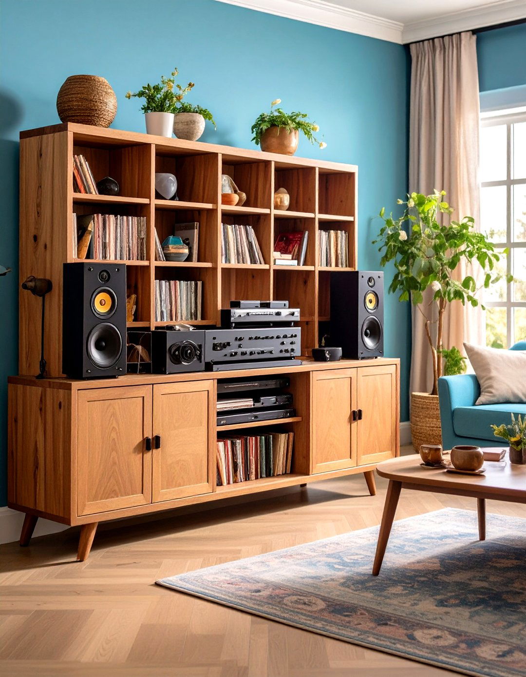 Custom Wooden Cabinets - 24 Vinyl Record Storage Ideas