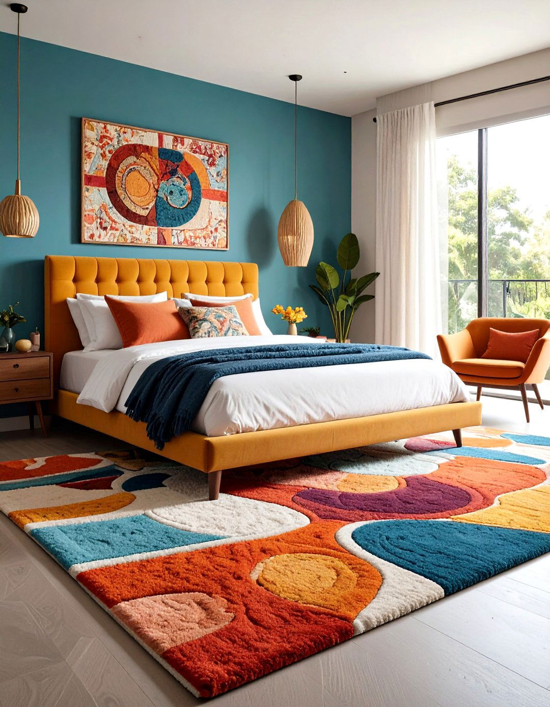 Cut Out Modern Bedroom Shapes - 24 bedroom rug ideas