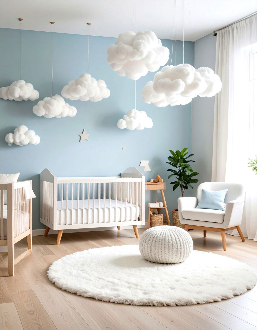 D Floating Cloud Installation Nursery - 24 Cloud Themed Nursery Ideas