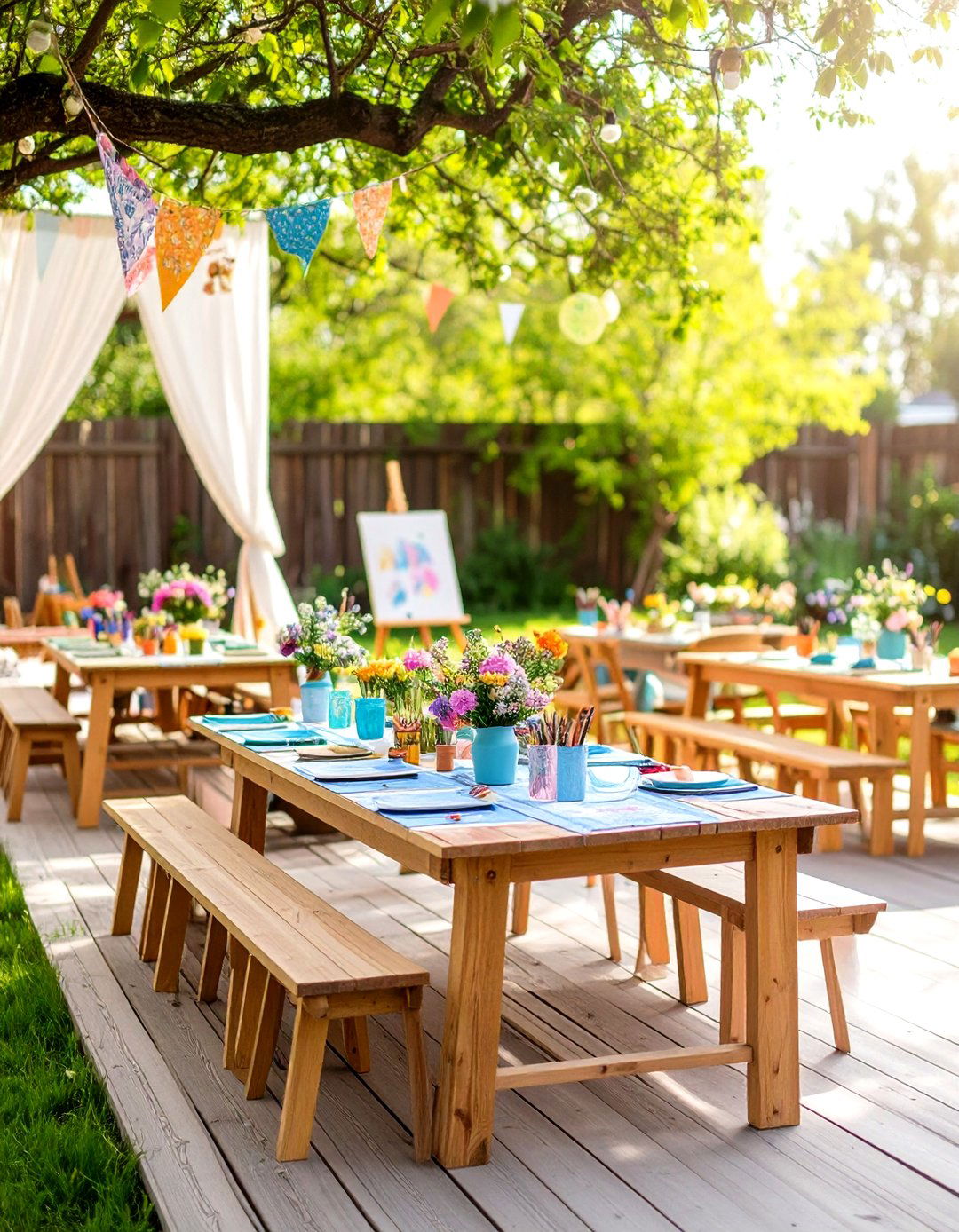 DIY Craft Station Creative Workshop - 24 Backyard Birthday Party Ideas