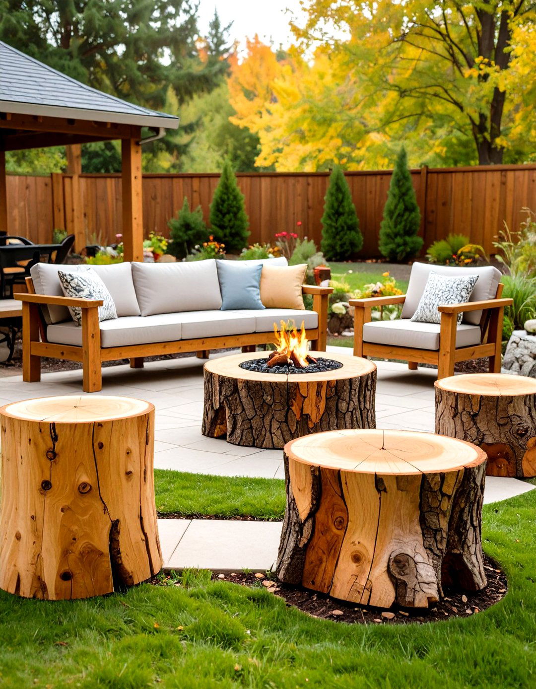 DIY Log Fire Pit Seating - 24 Fire Pit Chair Ideas