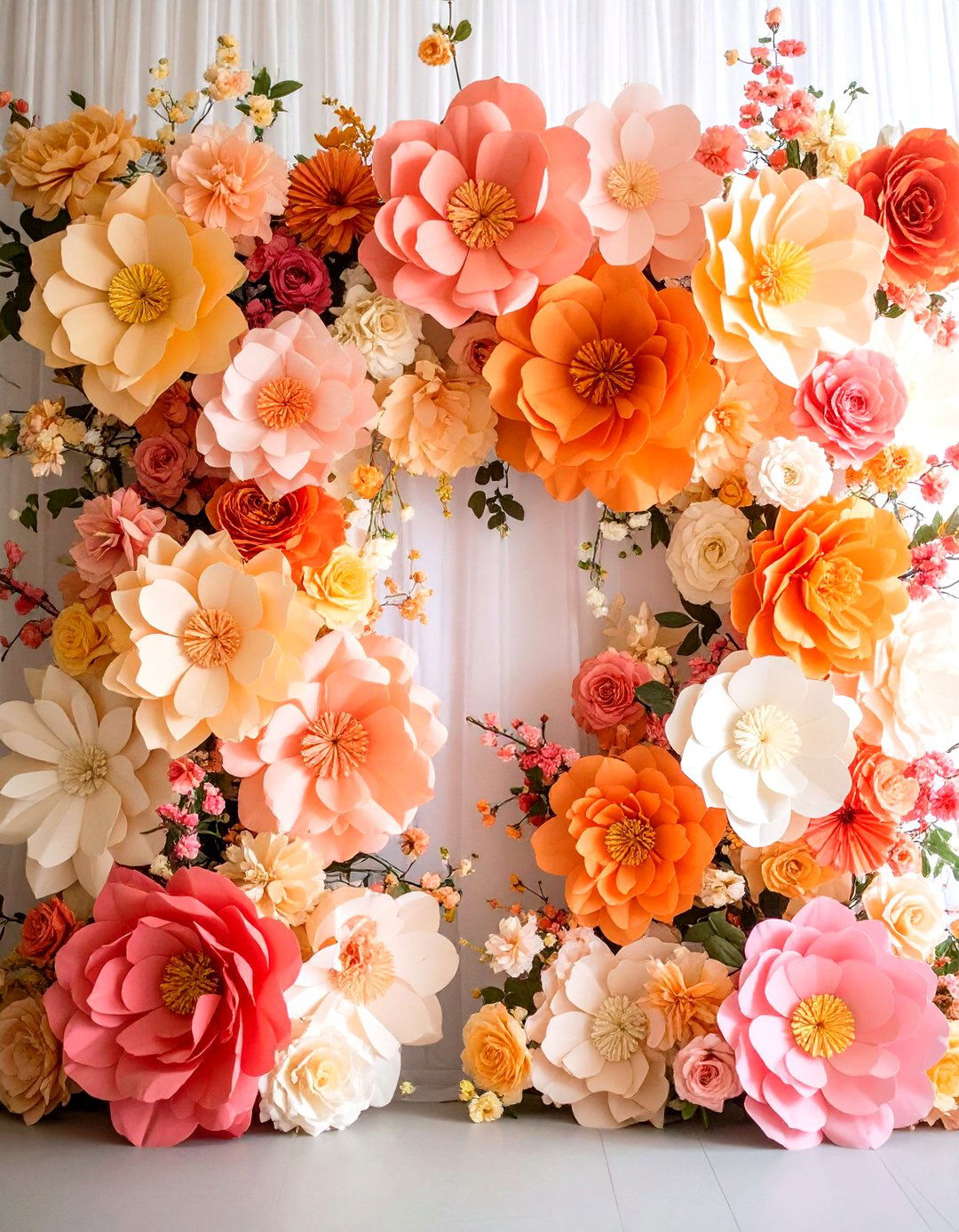 DIY Paper Flower Creations - 24 Wedding Backdrop Ideas