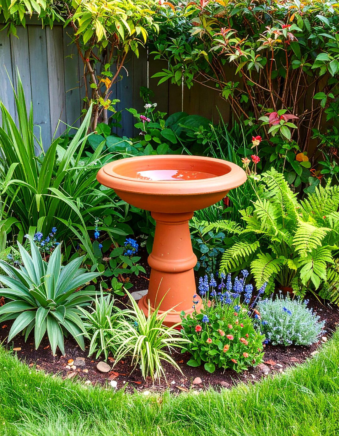 DIY Terra Cotta Bird Baths - 24 Budget Small Garden Ideas