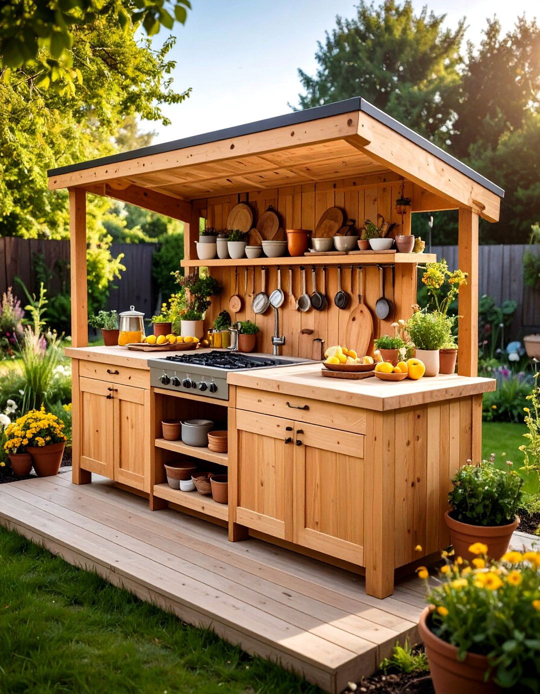DIY Wooden Frame Mud Kitchen - 24 Mud Kitchen Ideas for Kids