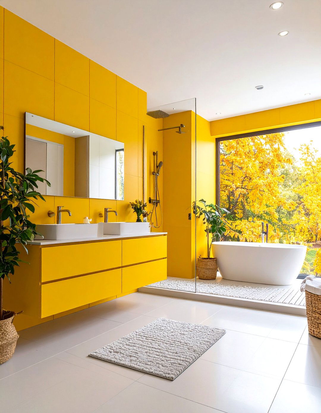 Daffodil Yellow Contemporary Spa - 24 Yellow Bathroom Ideas