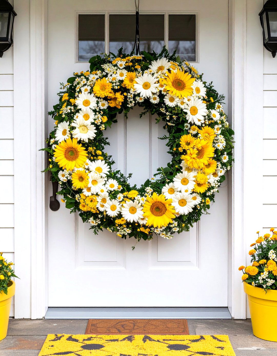 Daisy Chain Cheerful - 24 Summer Front Door Decor Ideas