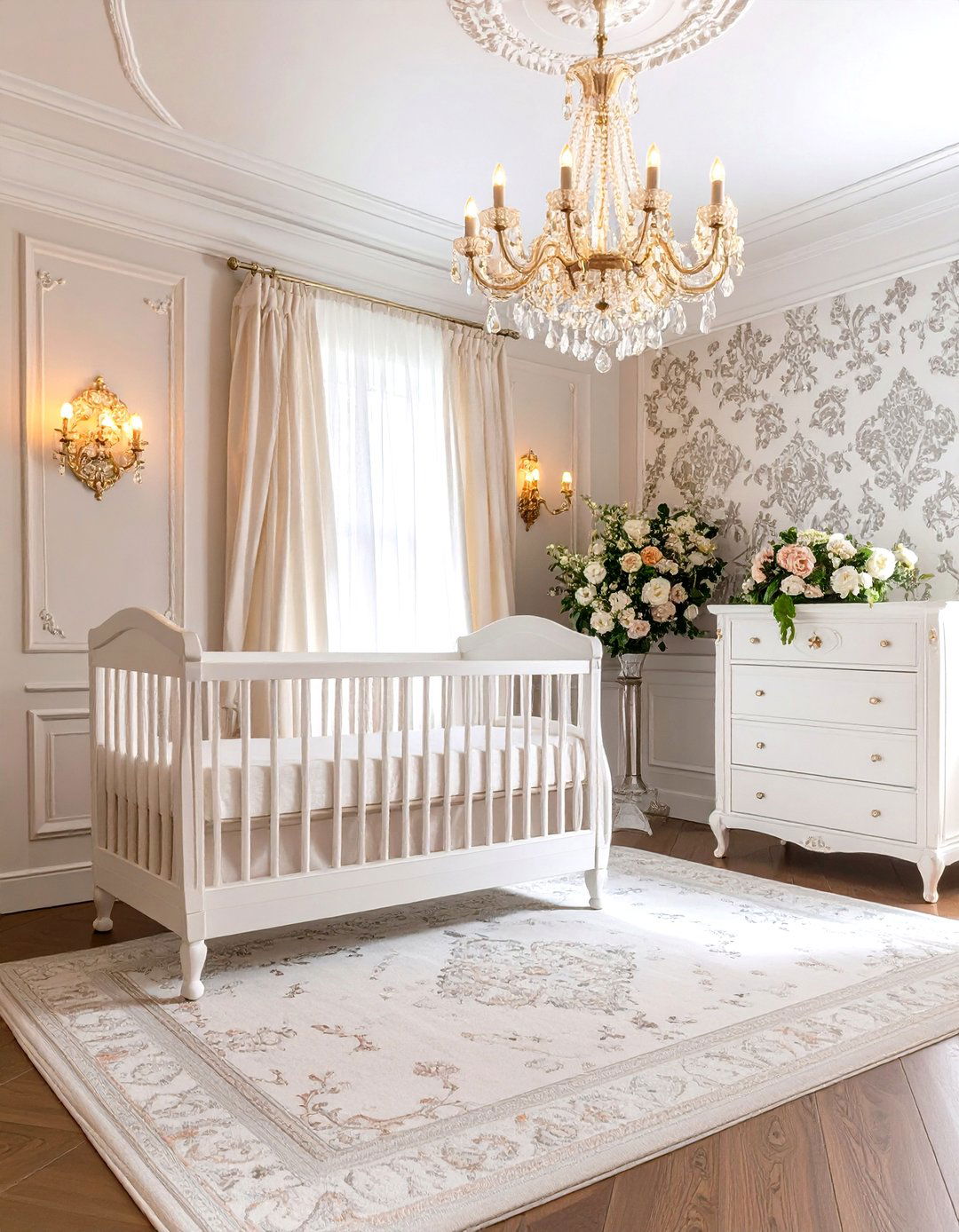 Damask Sophistication Black White Nursery - 24 Black and White Nursery Ideas