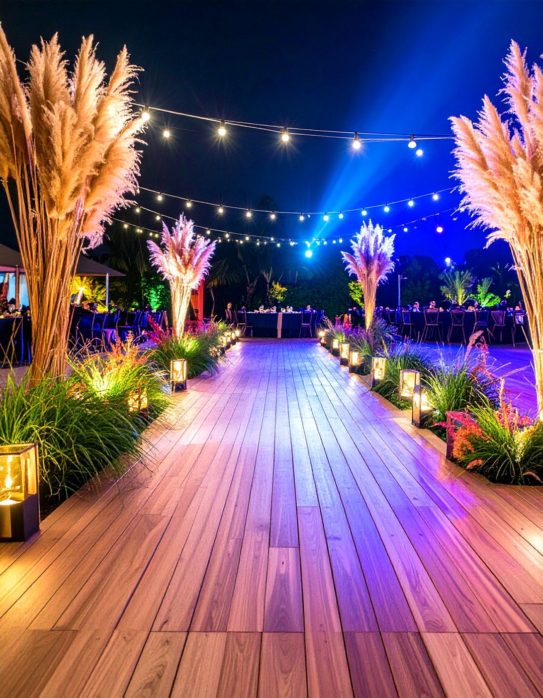 Dance Floor Perimeter - 24 Pampas Grass Wedding Decor Ideas