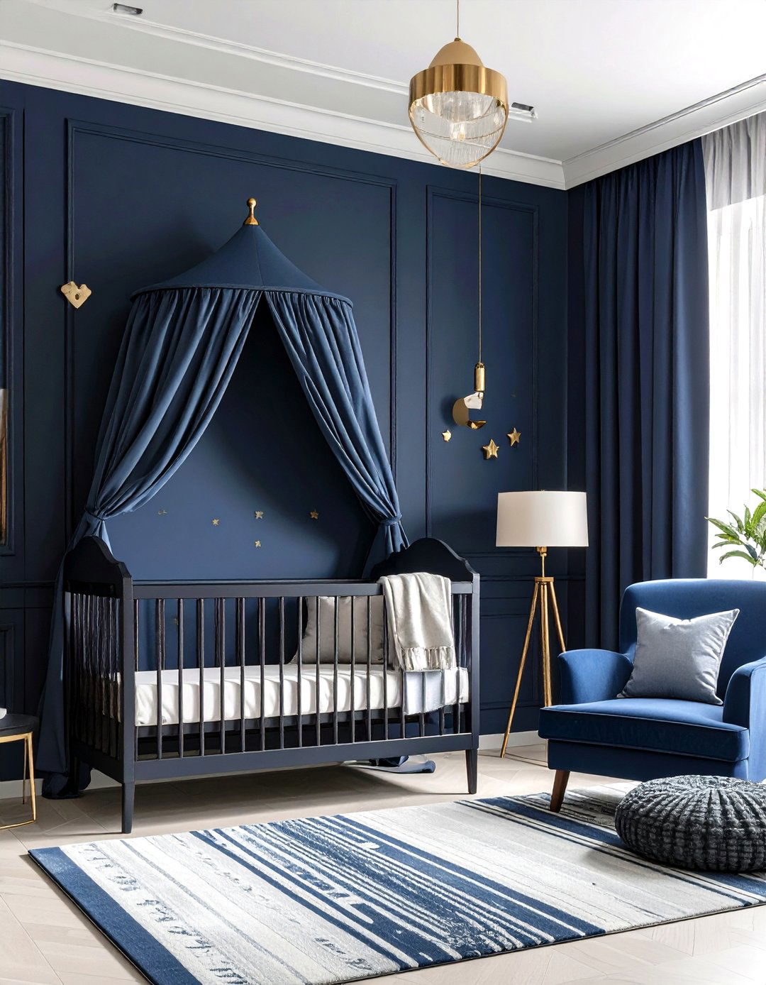 Dark Accent Drama - 24 Nursery Accent Wall Ideas
