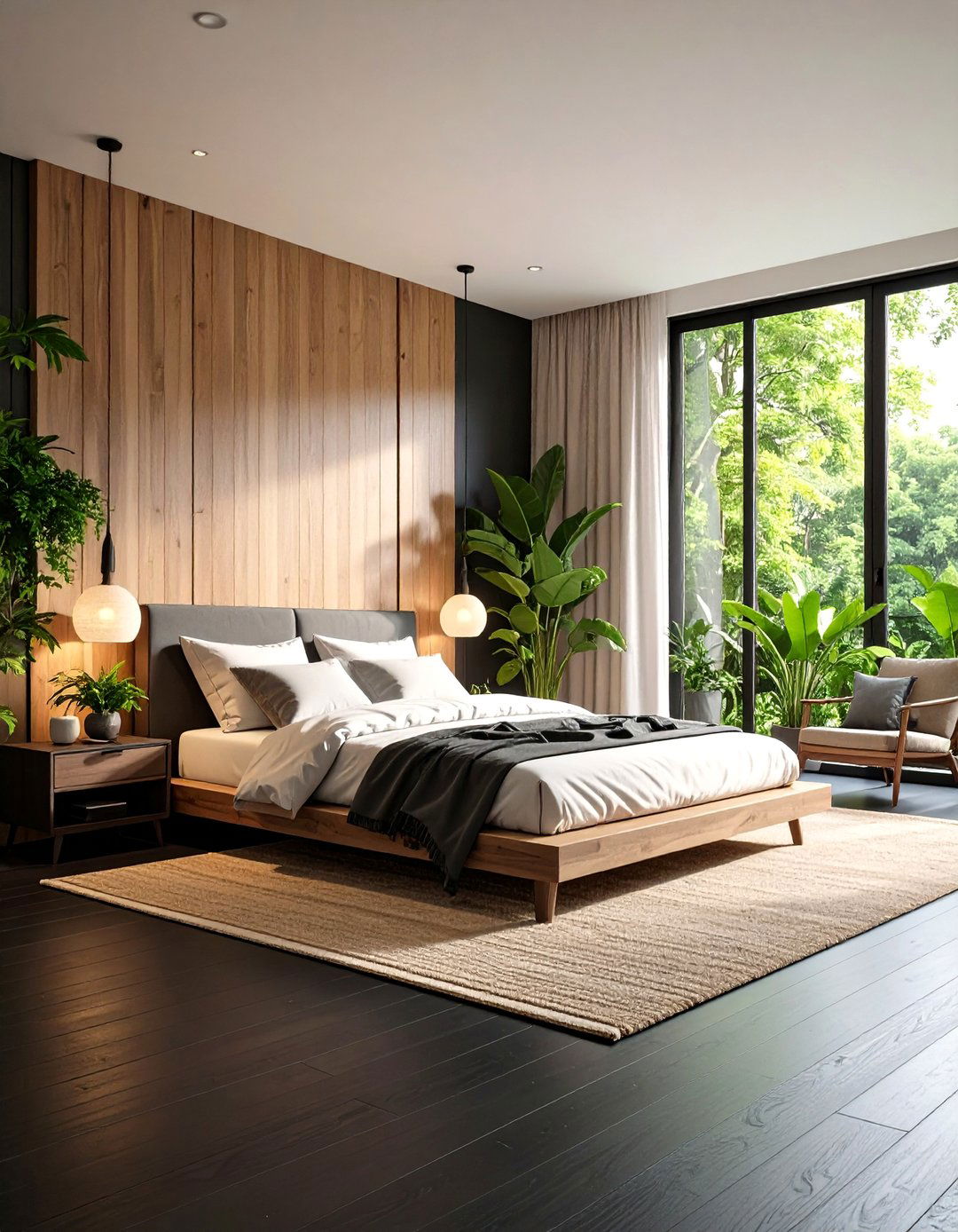 Dark Bamboo Bedroom Flooring - 24 Black Floor Bedroom Ideas