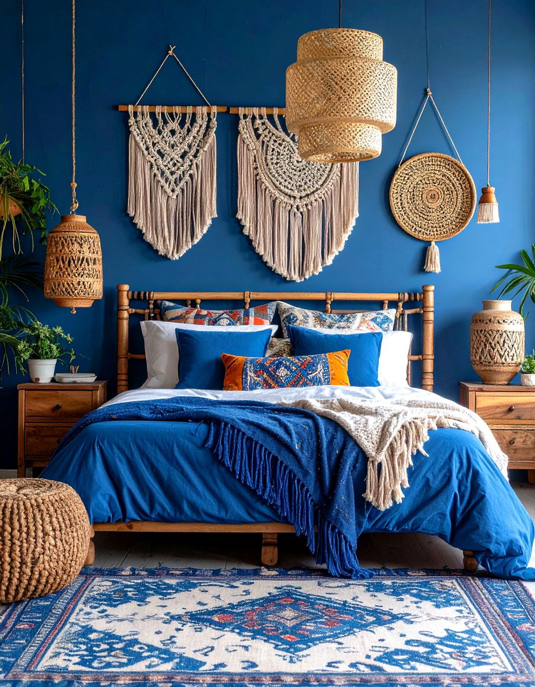 Dark Blue Bohemian Sanctuary - 24 Dark Blue Bedroom Ideas
