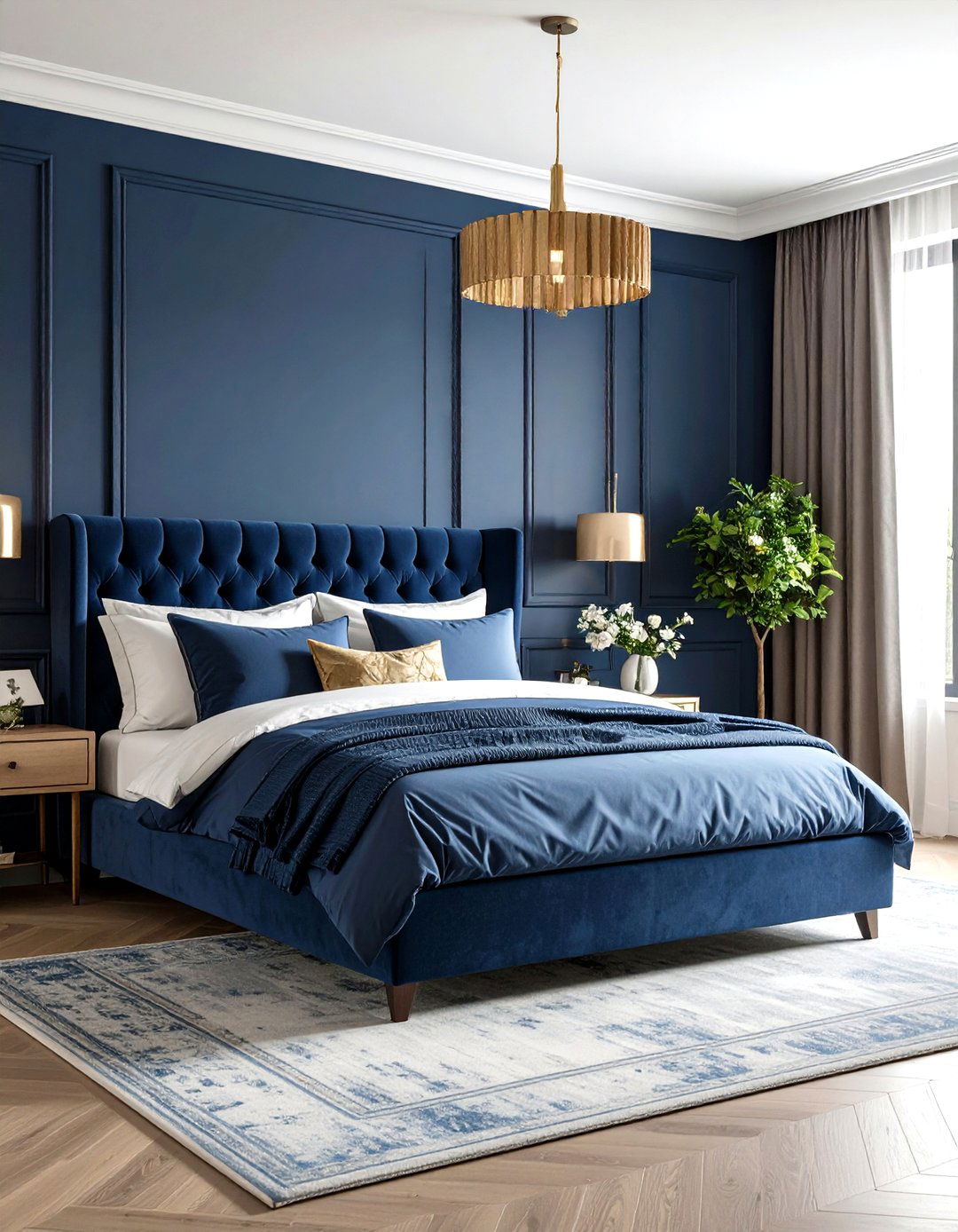Dark Blue Guest Bedroom Welcome - 24 Dark Blue Bedroom Ideas