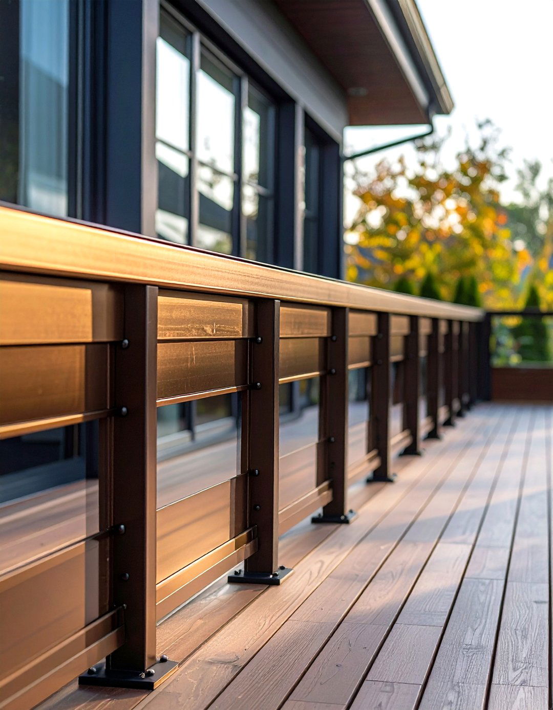 Dark Bronze Fascia with Luxury Appeal - 24 Deck Fascia Ideas