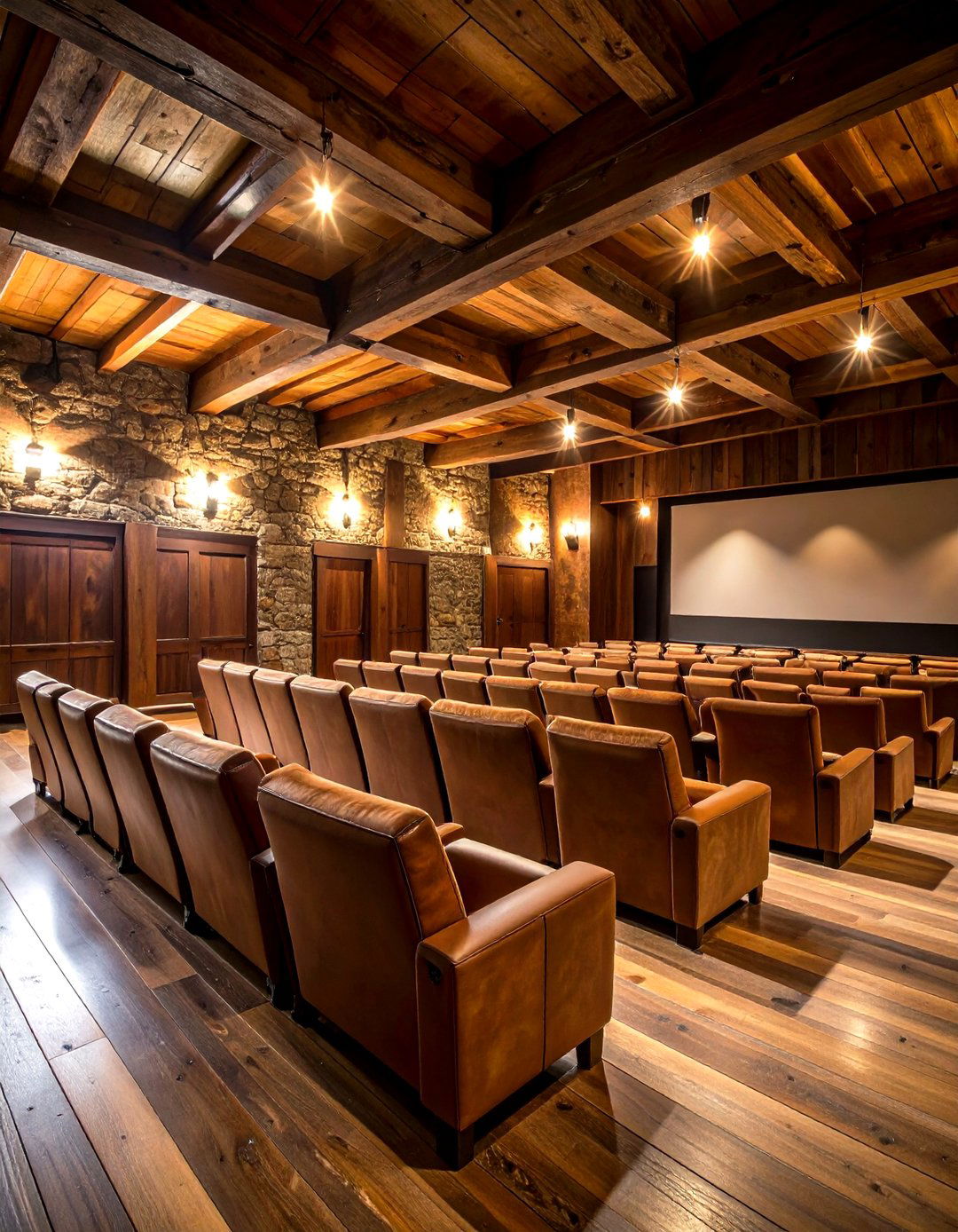Dark Brown Rustic Comfort - 24 Home Theater Paint Colors