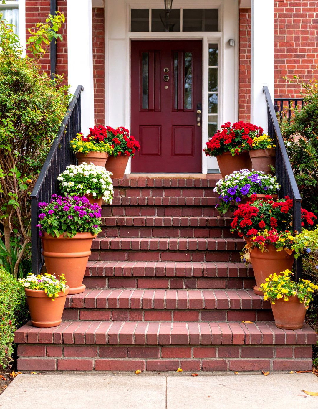 Dark Burgundy Clinker Brick Steps - 24 Brick Front Steps Design Ideas