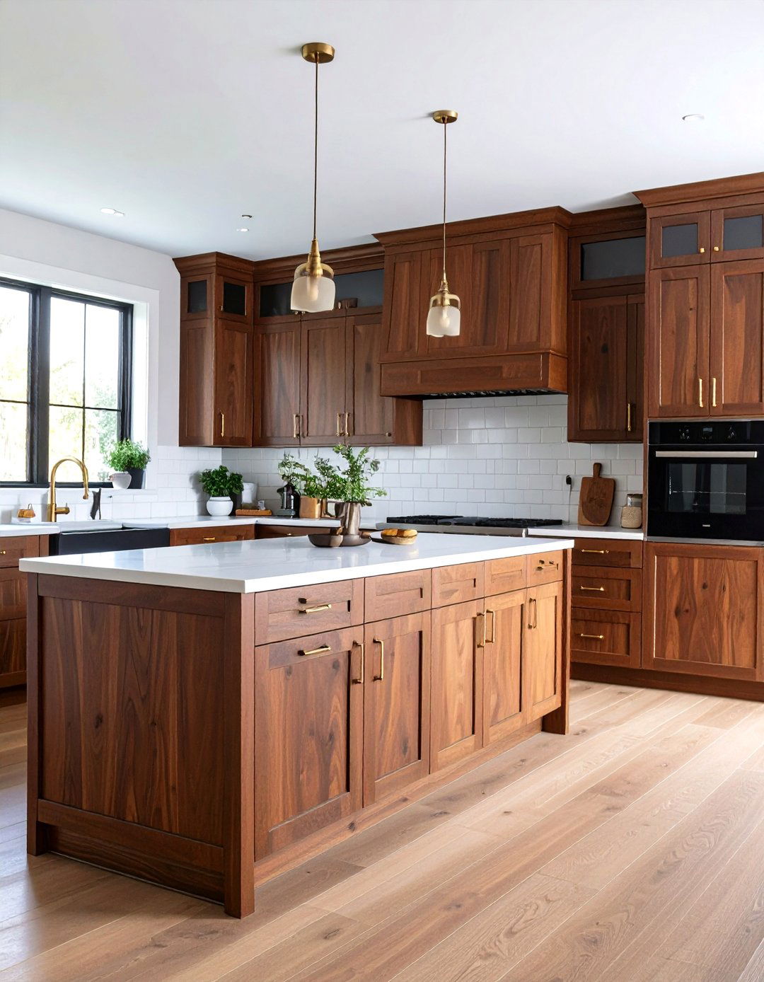 Dark Chocolate Walnut Kitchen Cabinets - 24 Brown Kitchen Ideas