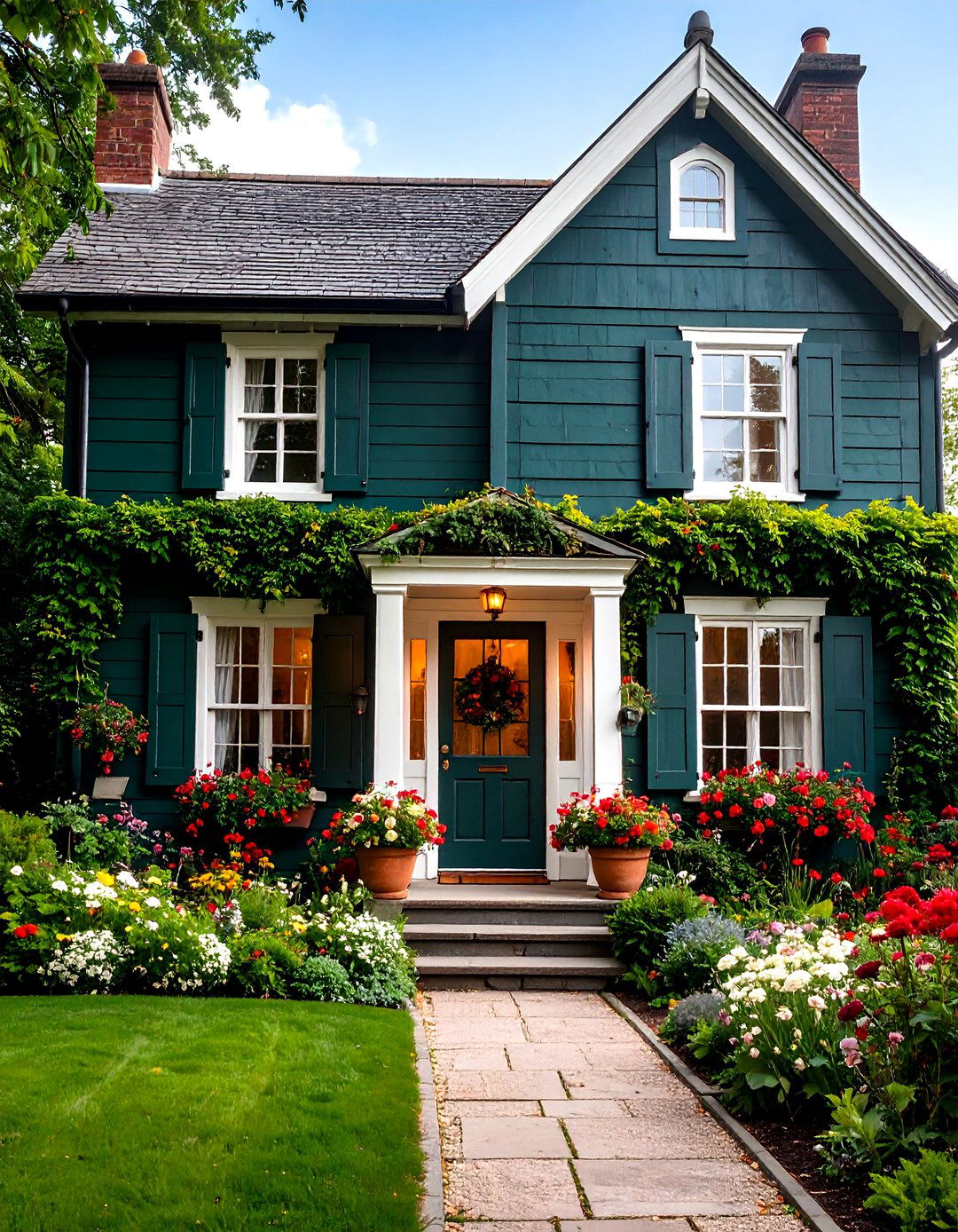 Dark Cottagecore House with Climbing Ivy - 24 Cottagecore House Exterior Ideas