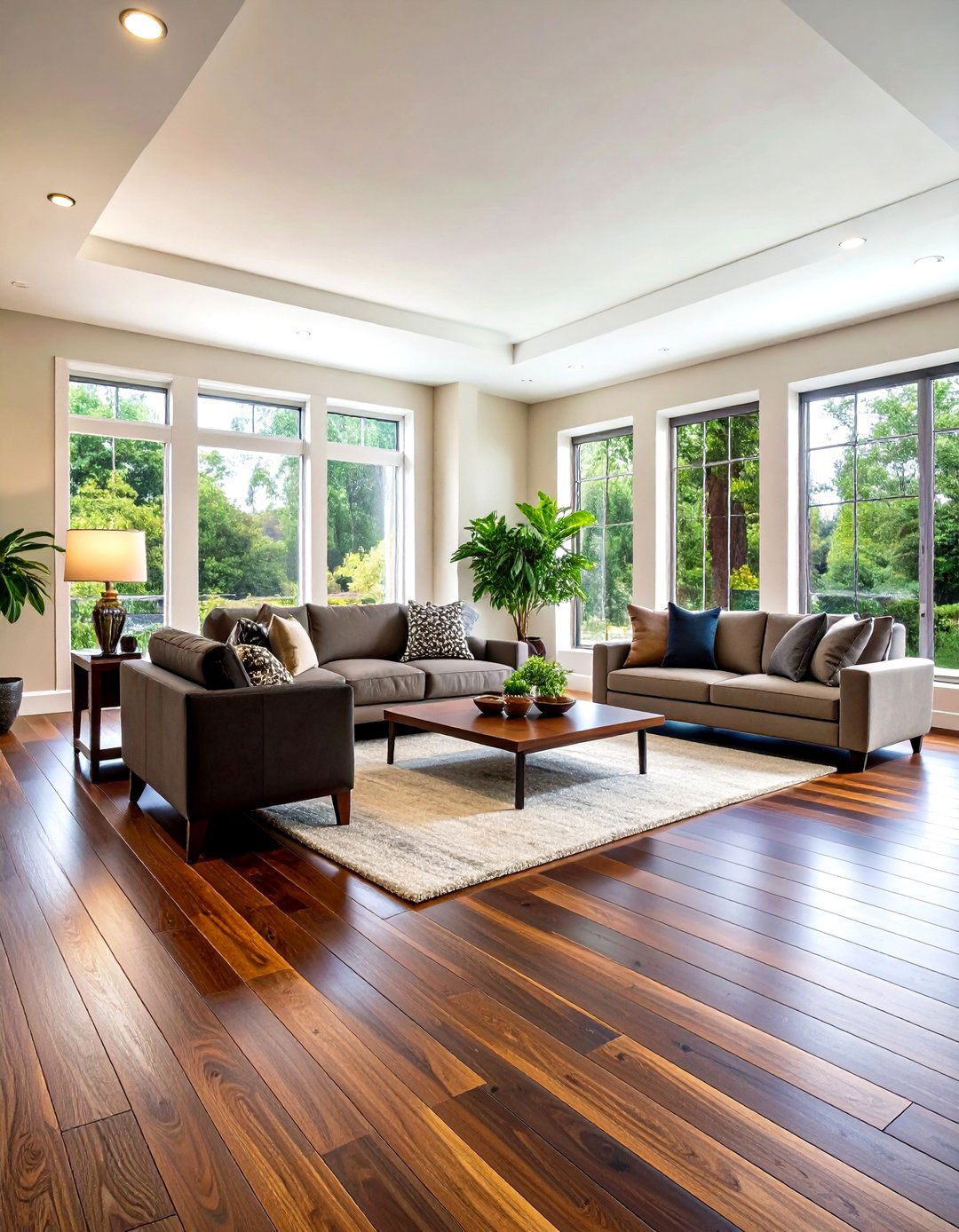 Dark Espresso Hardwood Sophistication - 24 Living Room Flooring Ideas