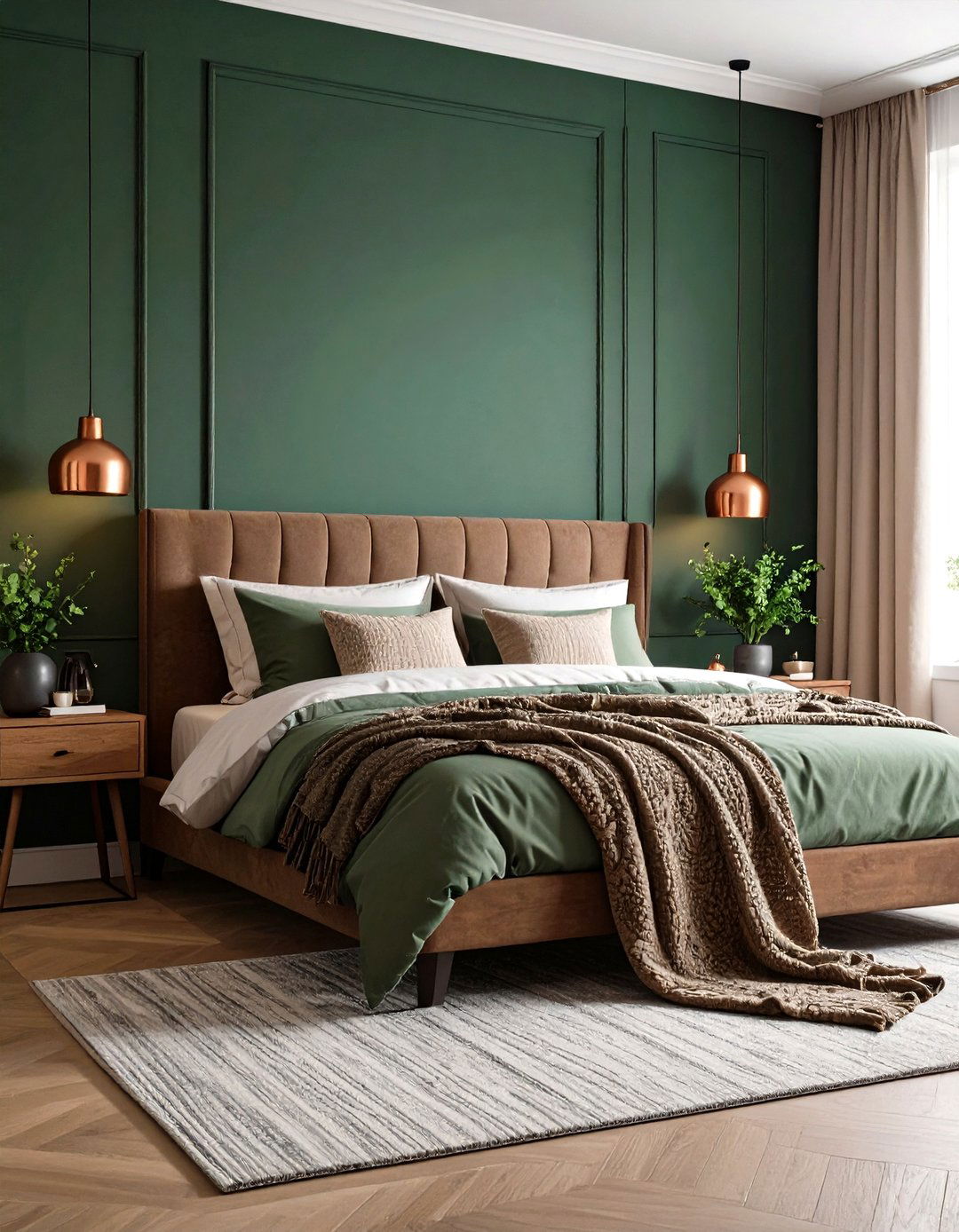 Dark Green Moody Retreat - 24 Green Bedroom Ideas