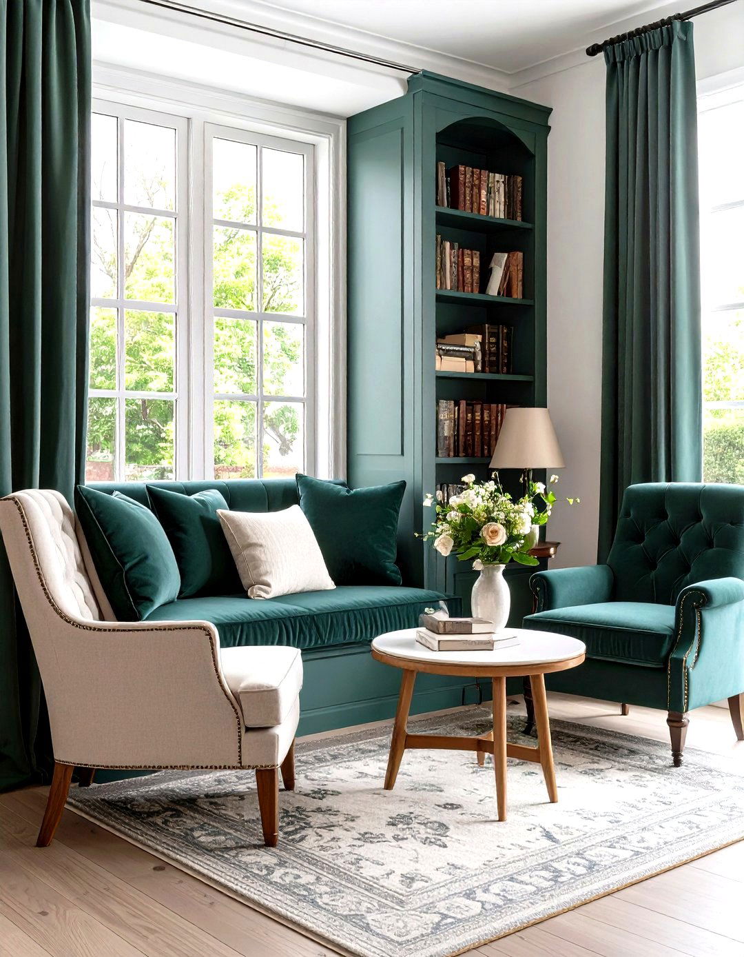 Dark Green Victorian Window Seat Reading Nook - 24 Victorian Dark Green Living Room Ideas