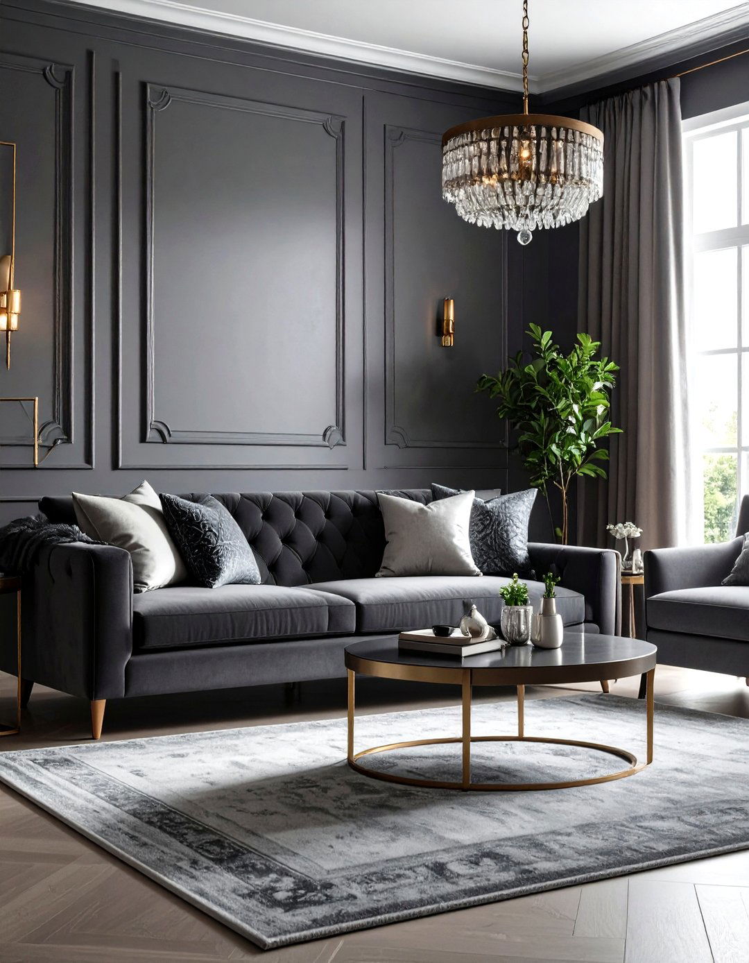 Dark Grey Couch Monochromatic Gray Scheme - 24 dark grey couch living room ideas