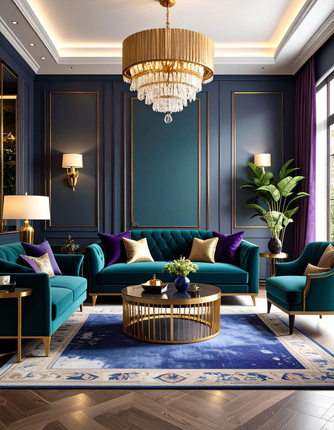 Dark Jewel Tone Eclectic Living Room - 24 Dark Living Room Ideas