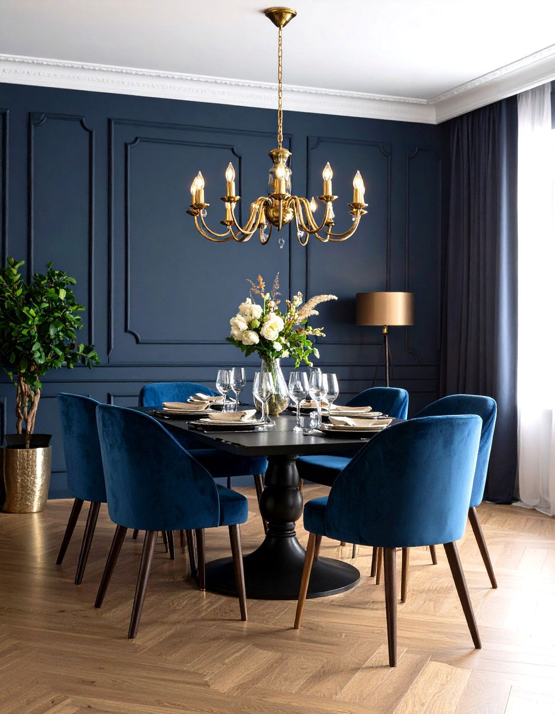 Dark Moody Accent Wall - 24 Dining Room Wall Decor Ideas