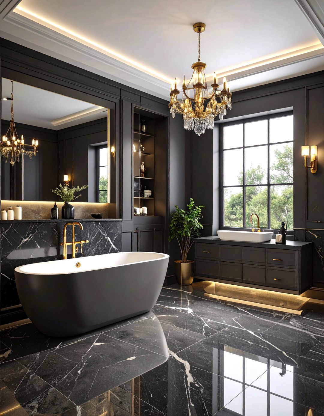 Dark Moody Bathroom - 24 Aesthetic Bathroom Ideas
