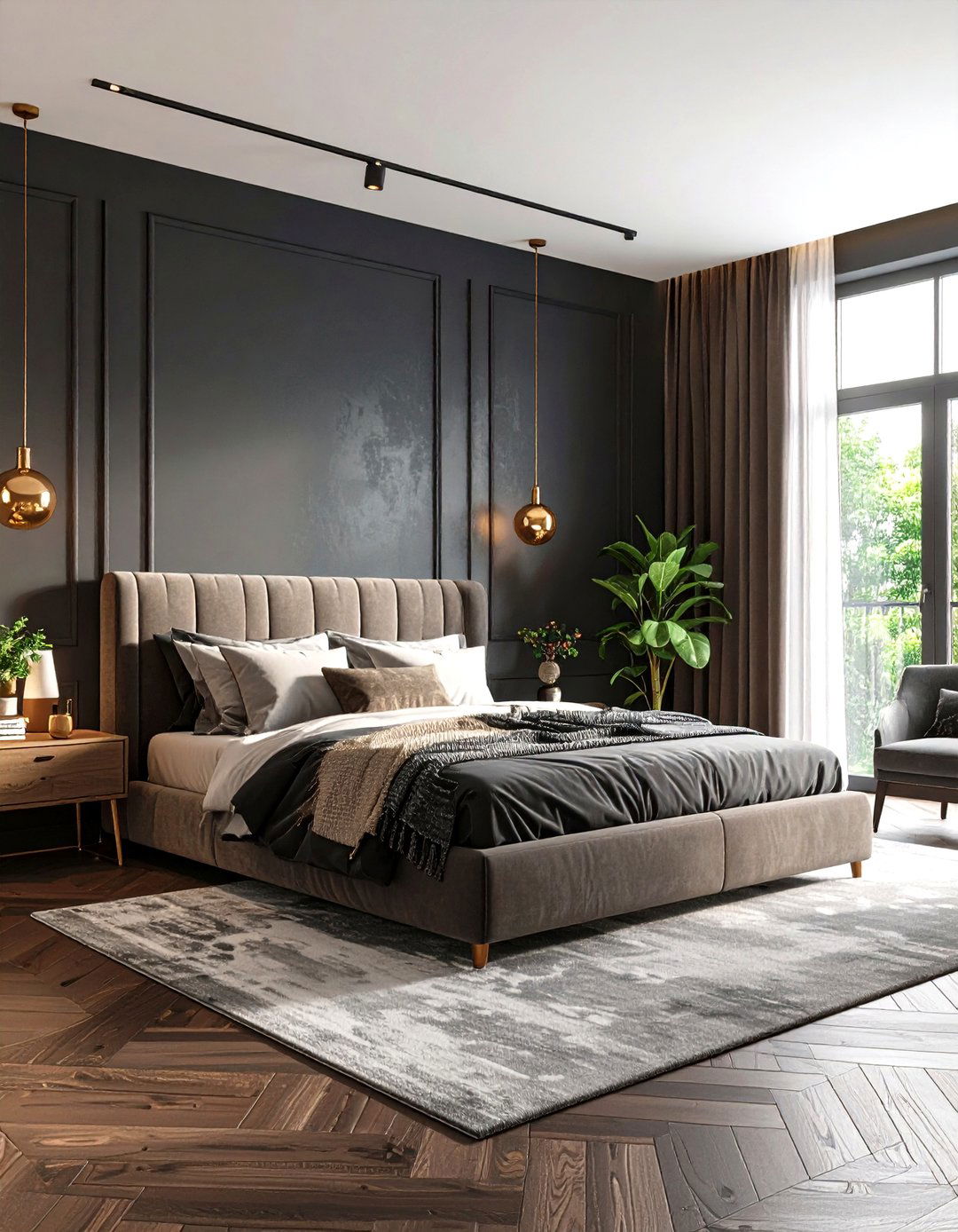 Dark Moody Bedroom Retreat Design - 24 Townhouse Interior Design Ideas