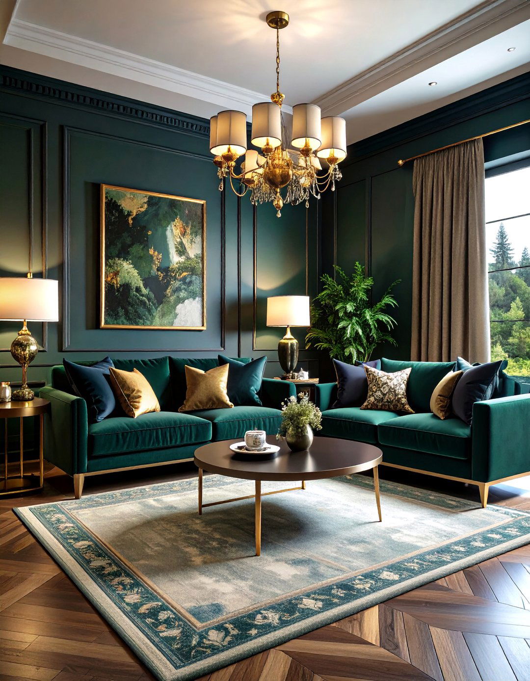 Dark Moody Cabin Deep Color Palette - 24 Cabin Living Room Ideas