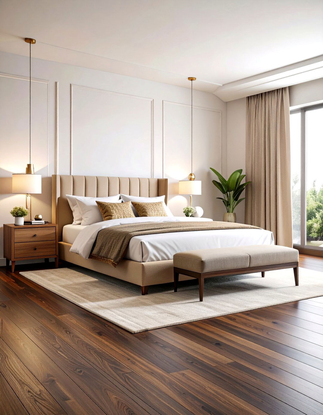Dark Moody Hardwood Floors - 24 Bedroom Flooring Ideas