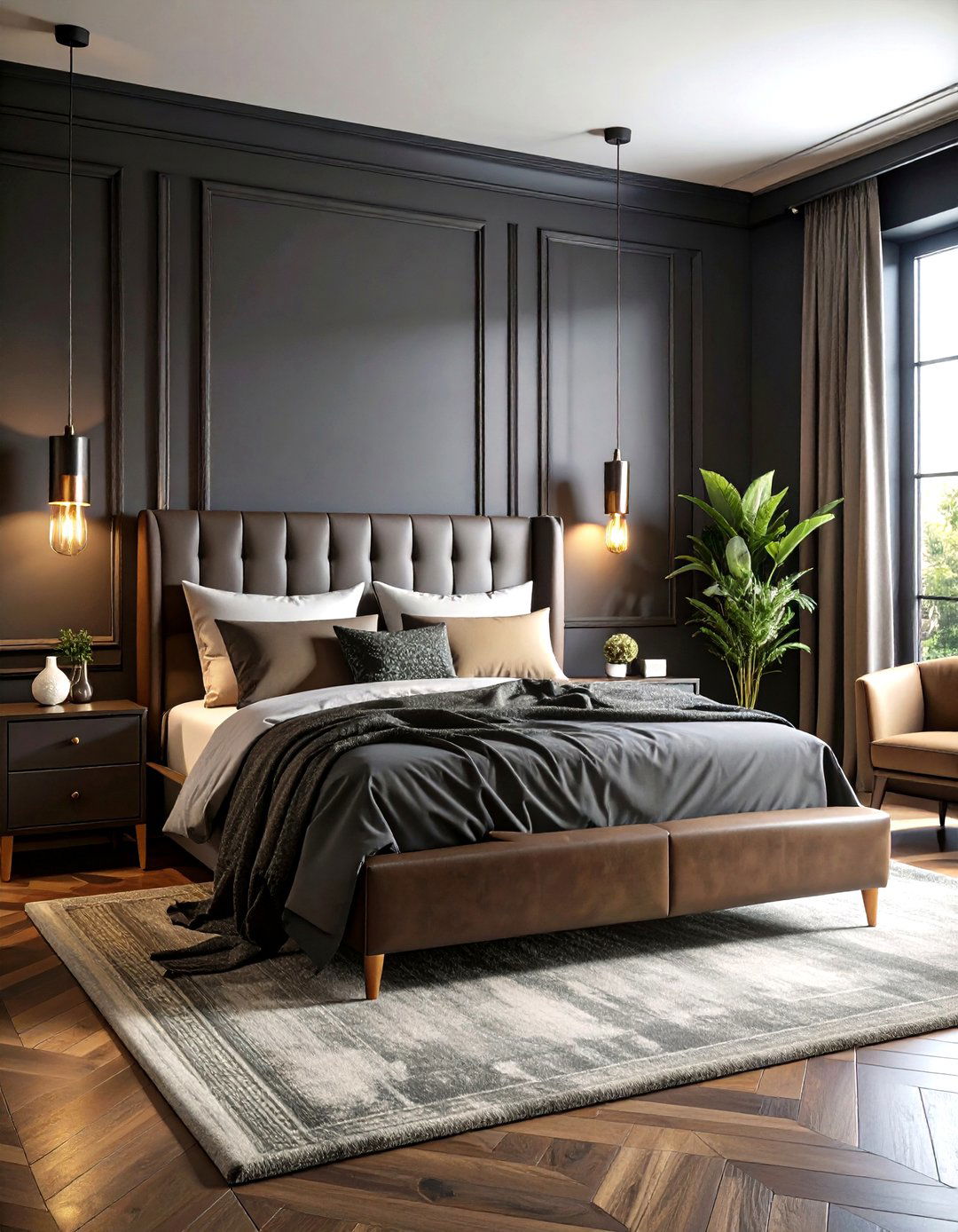Dark Moody Masculine Sanctuary - 24 Men's Bedroom Ideas